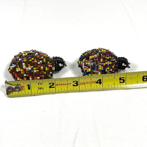 African Wire Beaded Beetles Bugs Pair Set Handcrafted South Africa Art Décor - Picture 6 of 7